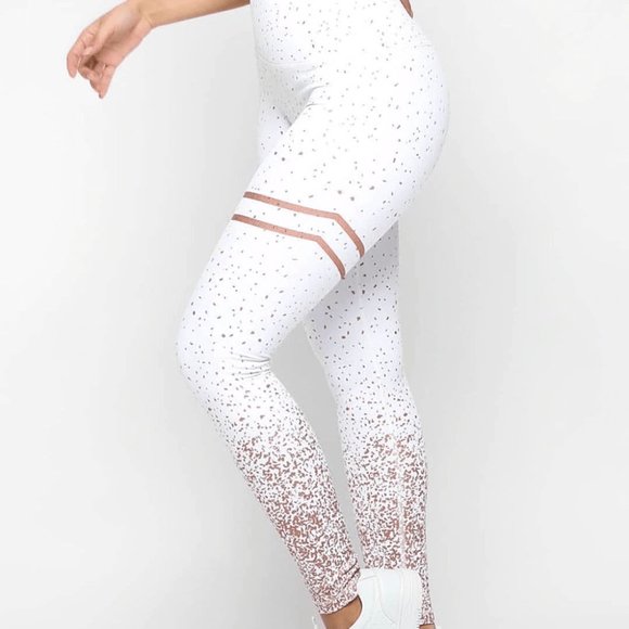 NWT Gold Black Pink White Leggings. - Picture 14 of 16